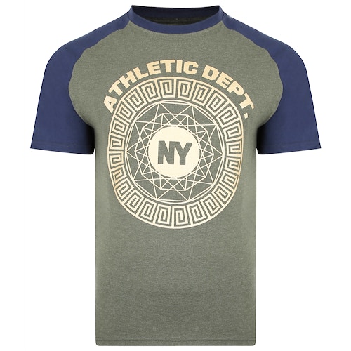 KAM NY Athletics Dept Raglan T-Shirt Khaki Marl